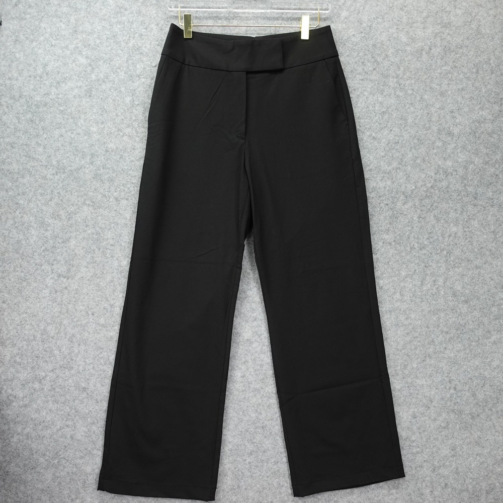 Djerf Avenue Wide Leg Pants Women S Black Scandi High Rise Office Workwear 28x29